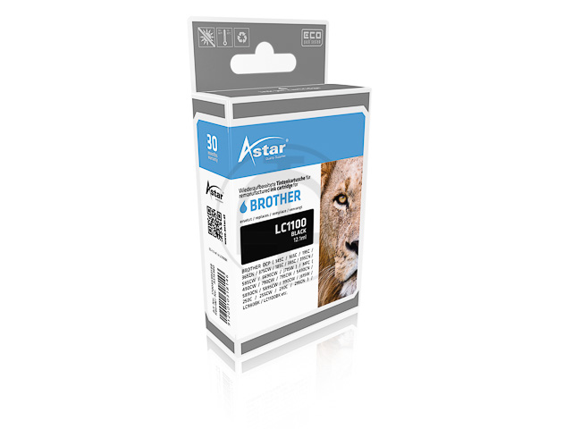 AS15980 ASTAR BRO. MFC6490 TINTE BLK LC1100BK LC980BK 450Seiten 12,1ml