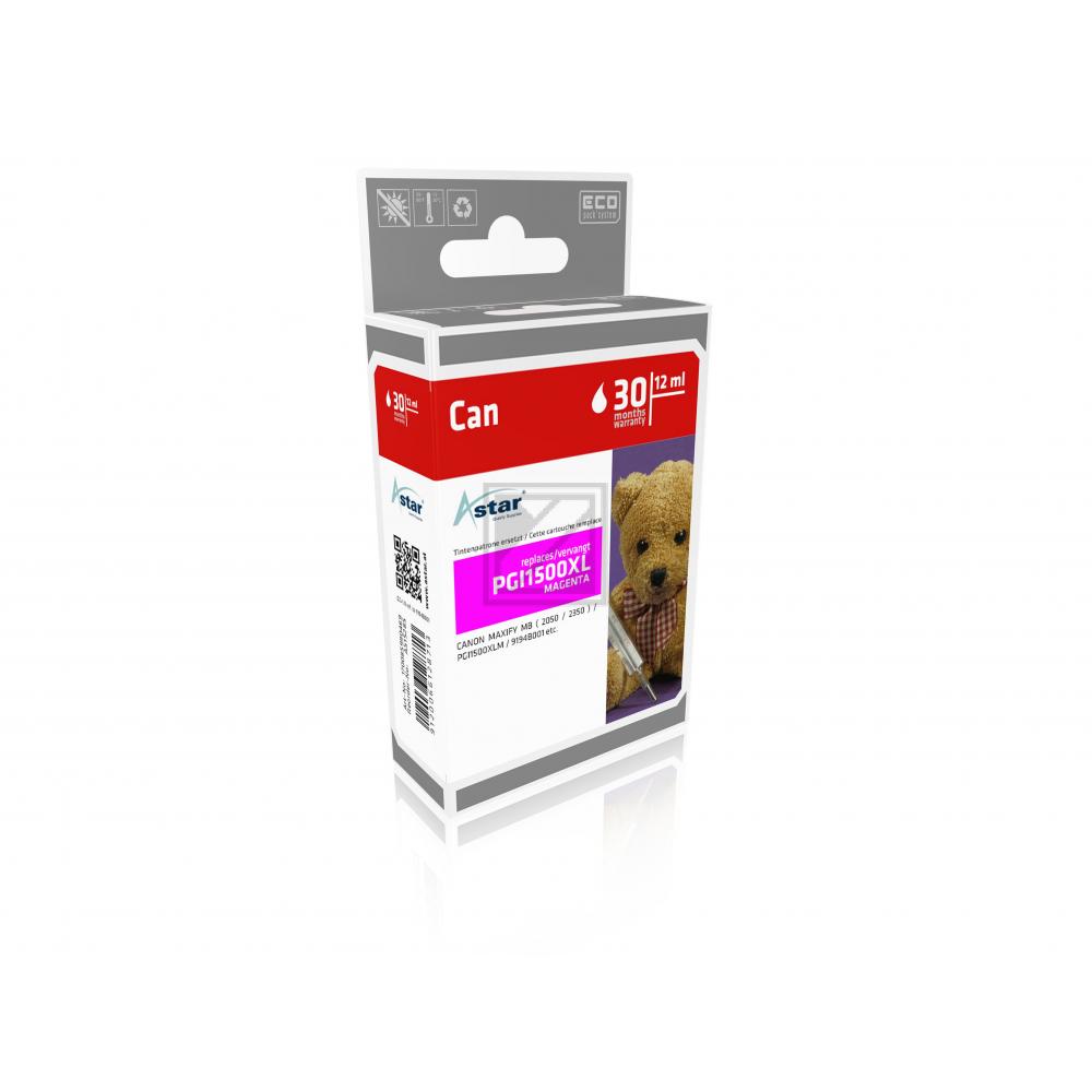 AS15285 ASTAR CANON PGI1500XL MB Tinte magenta HC rebuilt 780Seiten Chip 12ml