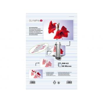 9182 OLYMPIA LAMINIERFOLIEN A3 25Blatt 80mic 472x315x5mm