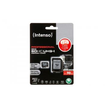 INTENSO MICRO SDXC KARTE UHS-I 64GB 3433490 90 MB/s mit Adapter