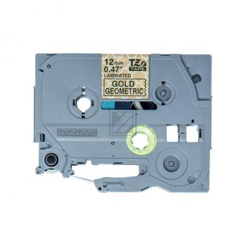 TZEMPGG31 BROTHER PT Schriftband 12mm schwarz gold 4 Meter laminiert