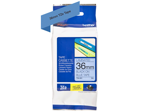 TZE561 BROTHER PTOUCH 36mm BLAU-SCHW Schriftband 8m laminiert