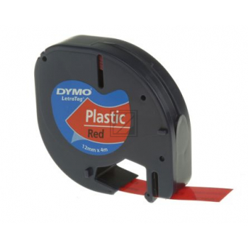 S0721630 DYMO Schriftband 12mm schwarz rot 4 Meter 91203