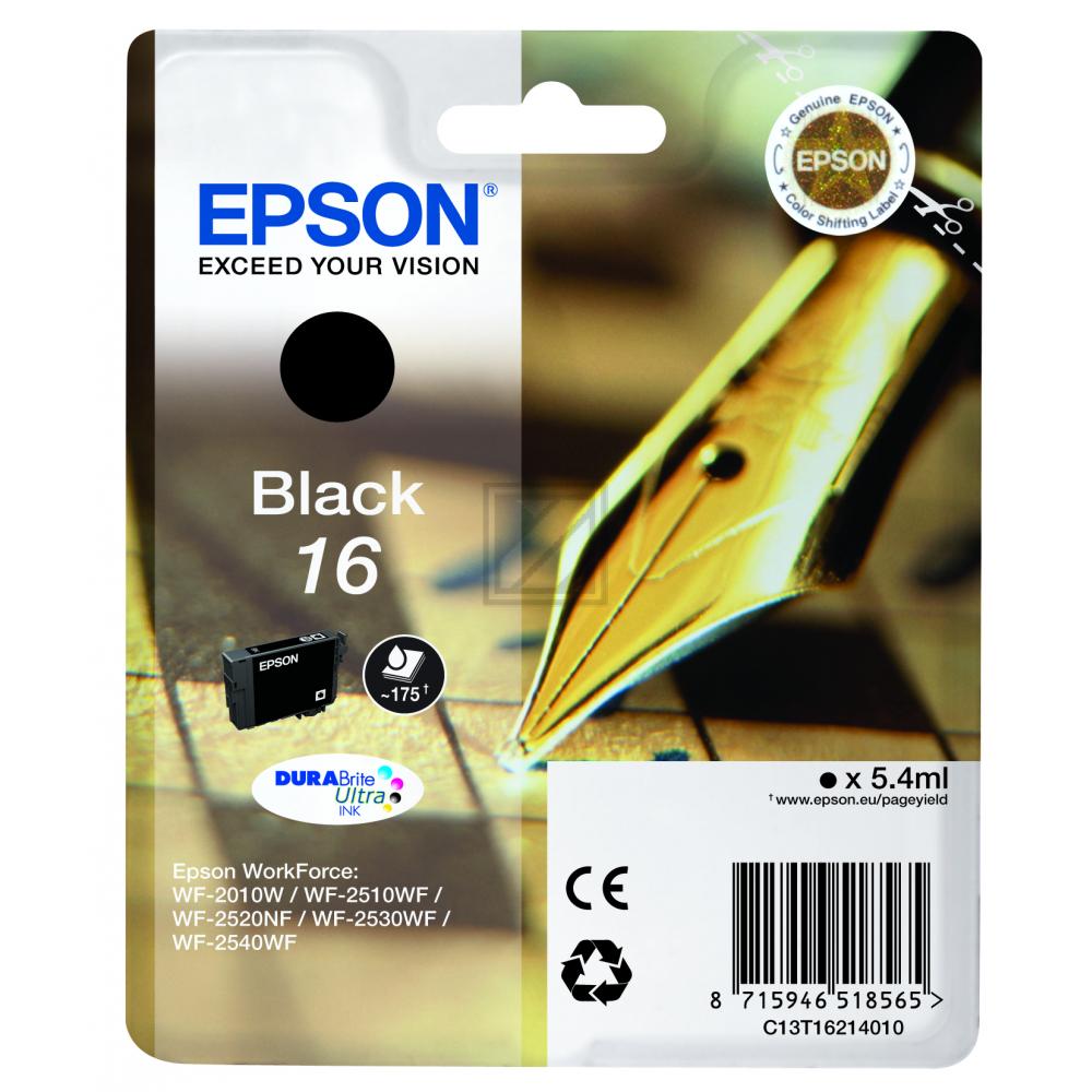 C13T16214012 EPSON WF Tinte black ST 175 Seiten 5,4ml