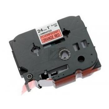 TZEB51 BROTHER PT Schriftband 24mm orange schwarz 5 Meter laminiert