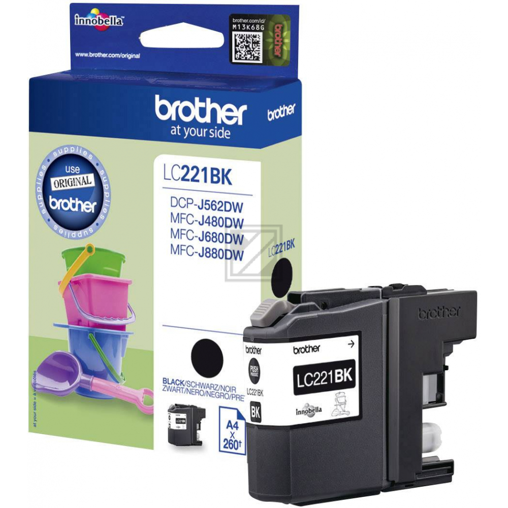 LC221BK BROTHER MFC Tinte black 260 Seiten