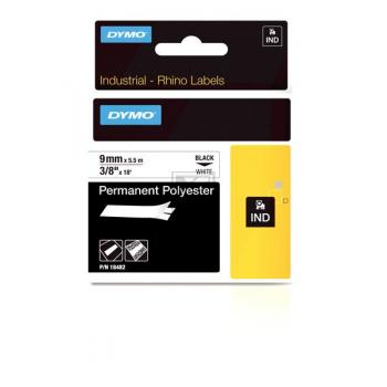 18482 DYMO IND Schriftband 9mm schwarz weiss 5,5 Meter PES