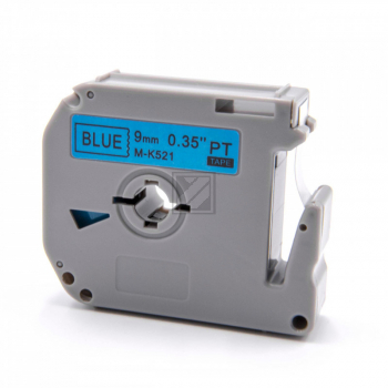 MK521BZ BROTHER PT Schriftband 9mm blau schwarz 8 Meter nicht laminiert