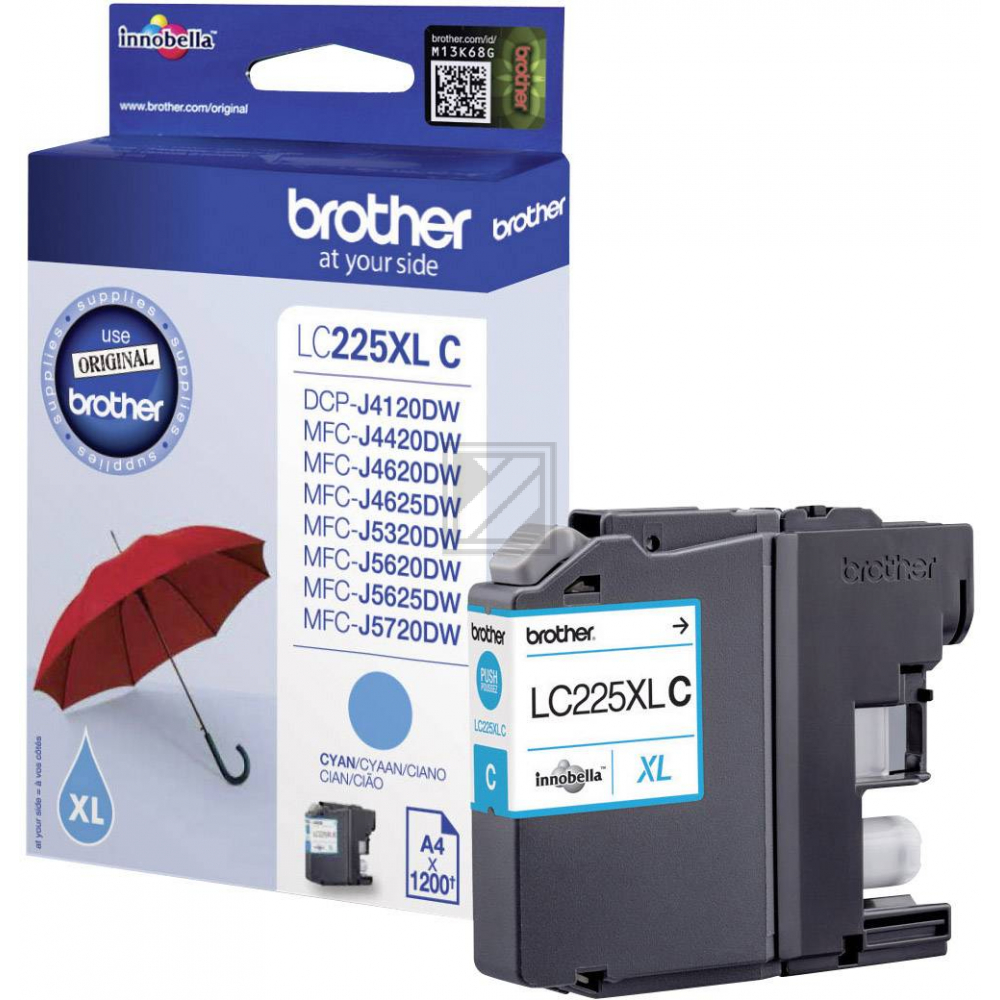 LC225XLC BROTHER MFC Tinte cyan HC 1200 Seiten