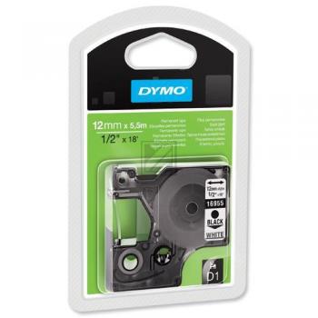 S0718060 DYMO D1 Schriftband 12mm schwarz weiss 5,5 Meter
