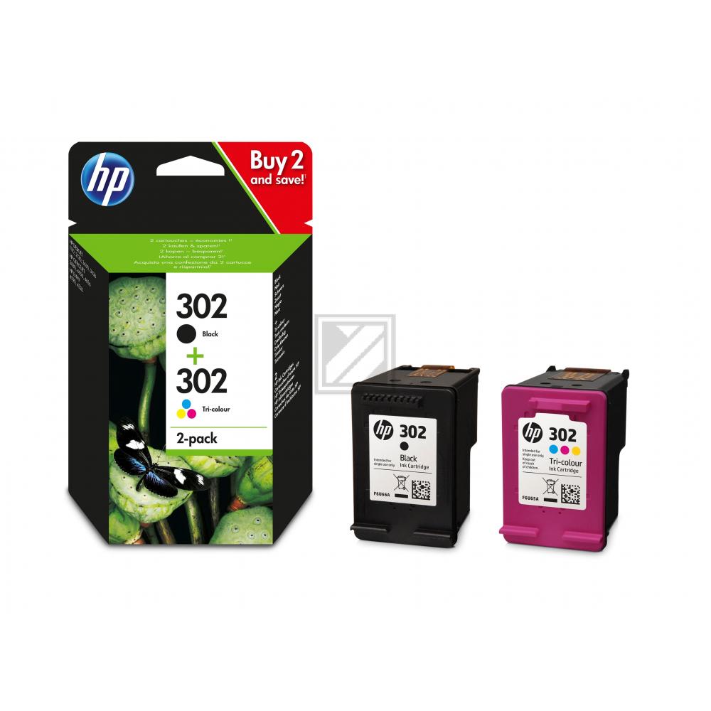 X4D37AE HP 302 OJ Tinte (2) blk-col 170/150Seiten 3,5/4ml