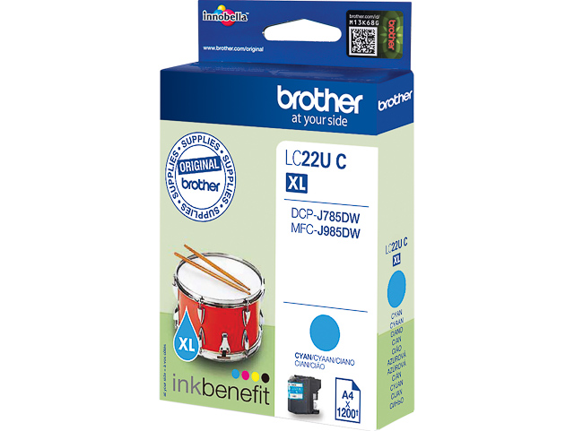 LC22UC BROTHER MFCJ985DW TINTE CYAN 1200Seiten