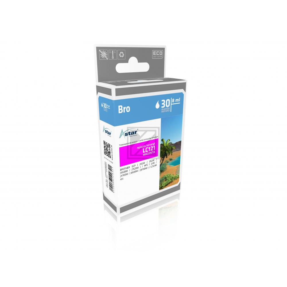 AS15221 ASTAR BROTHER LC121M MFCJ Tinte magenta rebuilt 300Seiten Chip 3,9ml