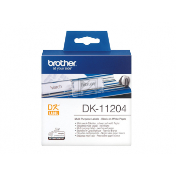 DK11204 BROTHER QL550 Etikettenrolle 17x54mm weiss schwarz 400 Stück