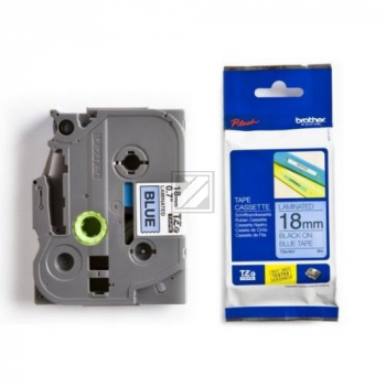TZE541 BROTHER PT Schriftband 18mm blau schwarz 8 Meter laminiert