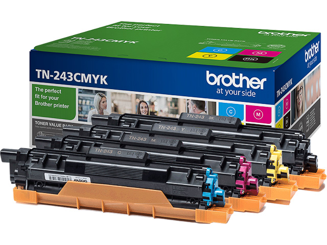 TN243CMYK BROTHER DCPL3510CDW TONER (4) 4x1000Seiten Standard Kapazitaet
