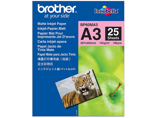 BP60MA3 BROTHER TINTENSTRAHLPAPIER A3 25Blatt 145gr matt