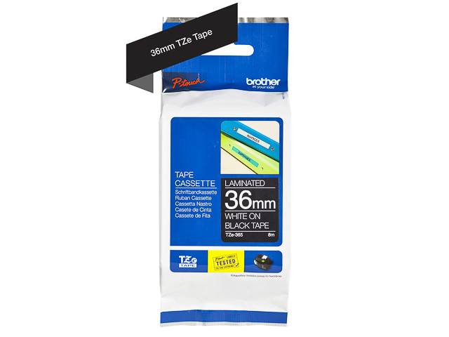 TZE365 BROTHER PTOUCH 36mm SCHW-WEISS Schriftband 8m laminiert