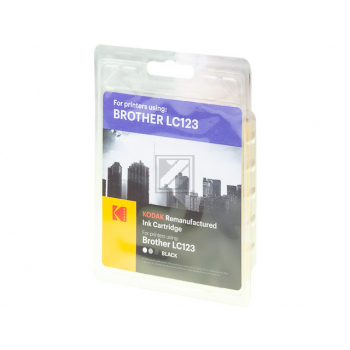 185B012301 KODAK BROTHER LC123BK DCPJ/MFCJ Tinte black rebuilt 600Seiten