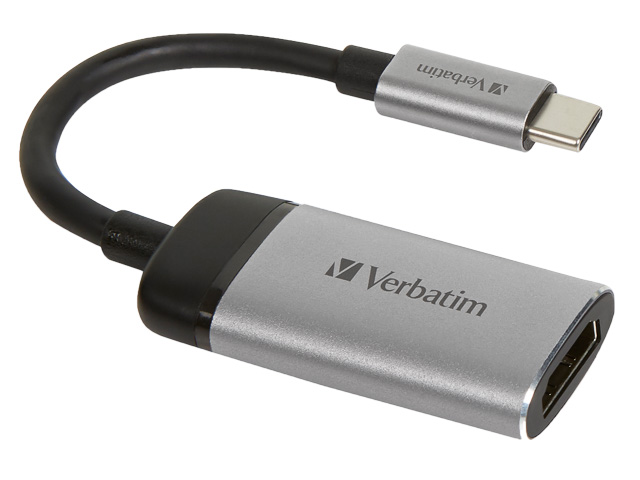 VERBATIM USB-C/HDMI 4K ADAPTER 0,1m 49143 silber-schwarz