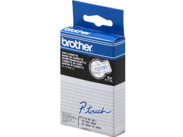 TC293 BROTHER PTOUCH 9mm WEISS-BLAU Schriftband 7,7m laminiert