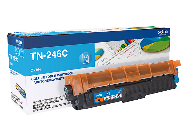 TN246C BROTHER HL3142CW TONER CYAN HC 2200Seiten hohe Kapazitaet