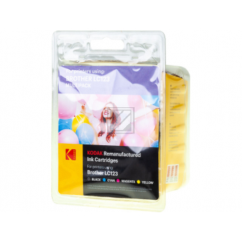 185B012321 KODAK BROTHER LC123VALBPDR DCPJ/MFCJ Tinte (4) cmyk rebuilt 4x600