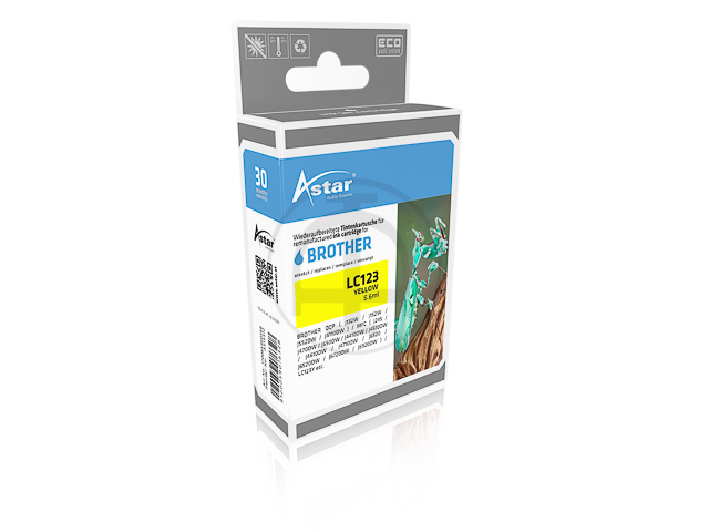 AS15312 ASTAR BRO. MFCJ4510DW TINTE YEL LC123Y 600Seiten 6,6ml