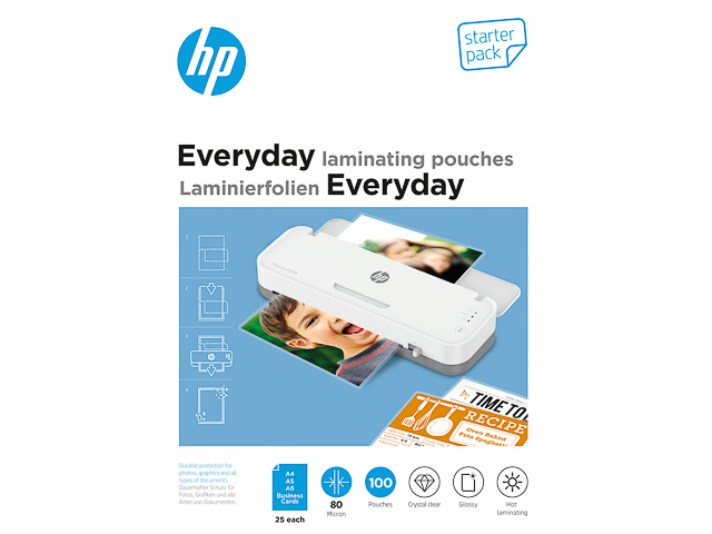 HP EVERYDAY LAMINIERFOLIEN STARTER SET 9158 100Blatt 80mic