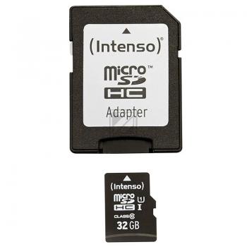 INTENSO MICRO SDHC KARTE UHS-I 32GB 3423480 45MB/s mit Adapter