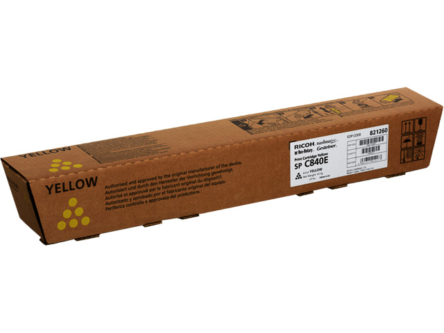 821260 RICOH SPC840DN TONER YELLOW Type SPC840A 30.000Seiten