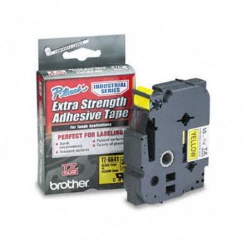 TZES641 BROTHER PT Schriftband 18mm gelb schwarz 8 Meter laminiert