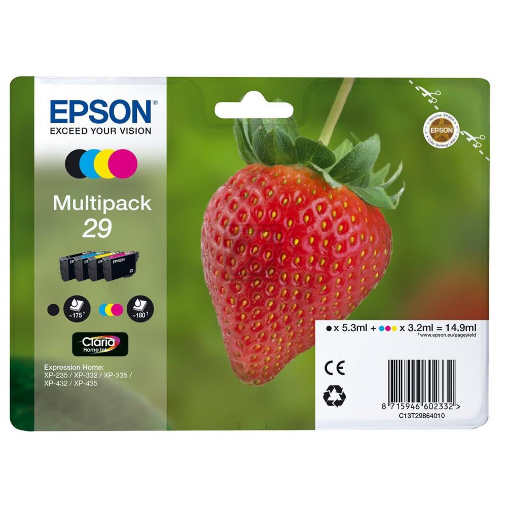 C13T29864012 EPSON XP Tinte (4) cmyk ST 1x175/3x180Seiten 1x5,3/3x3,2 ml