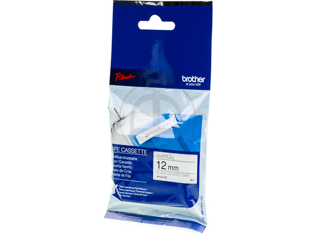 MK231BZ BROTHER PTOUCH 12mm WEISS-SCHW Schriftband 8m nicht laminiert