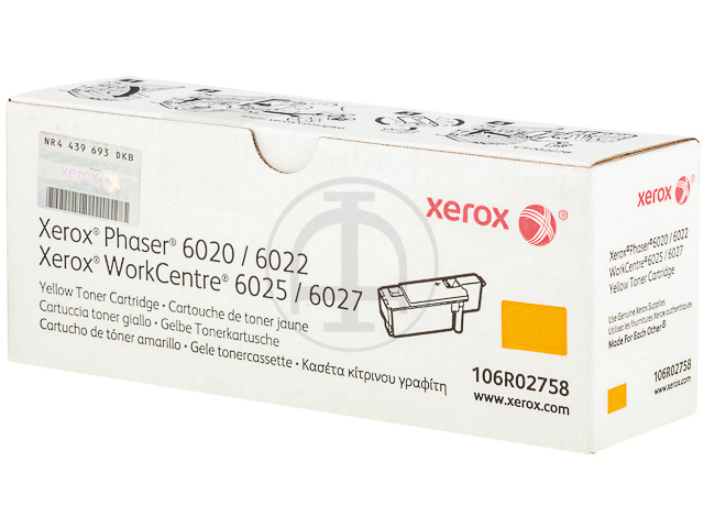 106R02758 XEROX PH6020 TONER YELLOW 1000Seiten