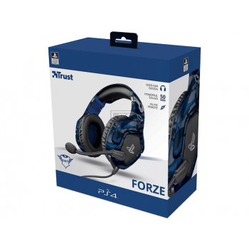 TRUST GXT488 FORZEB GAMING HEADSET 3.5mm 23532 Kabel blau Over-Ear PS4/5