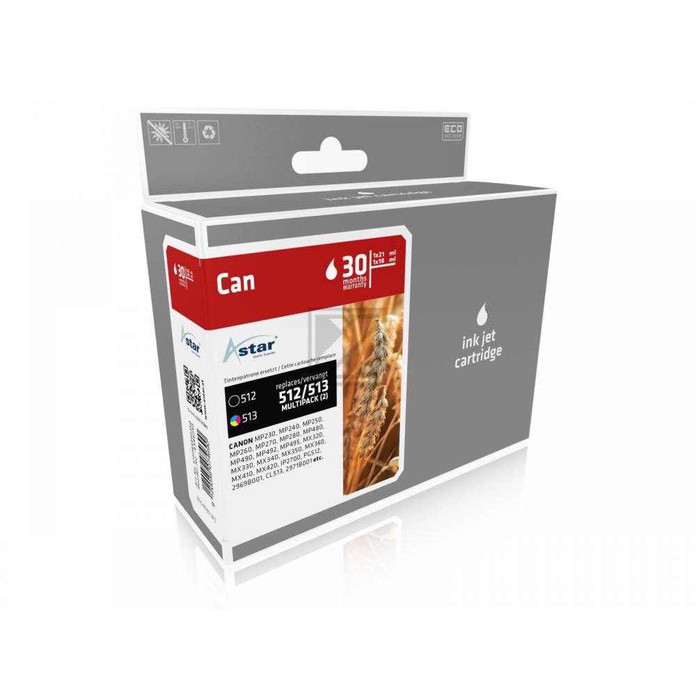 AS46240 ASTAR CANON PG512/CL513 MP Tinte (2) blk-col rebuilt 401/349Seiten