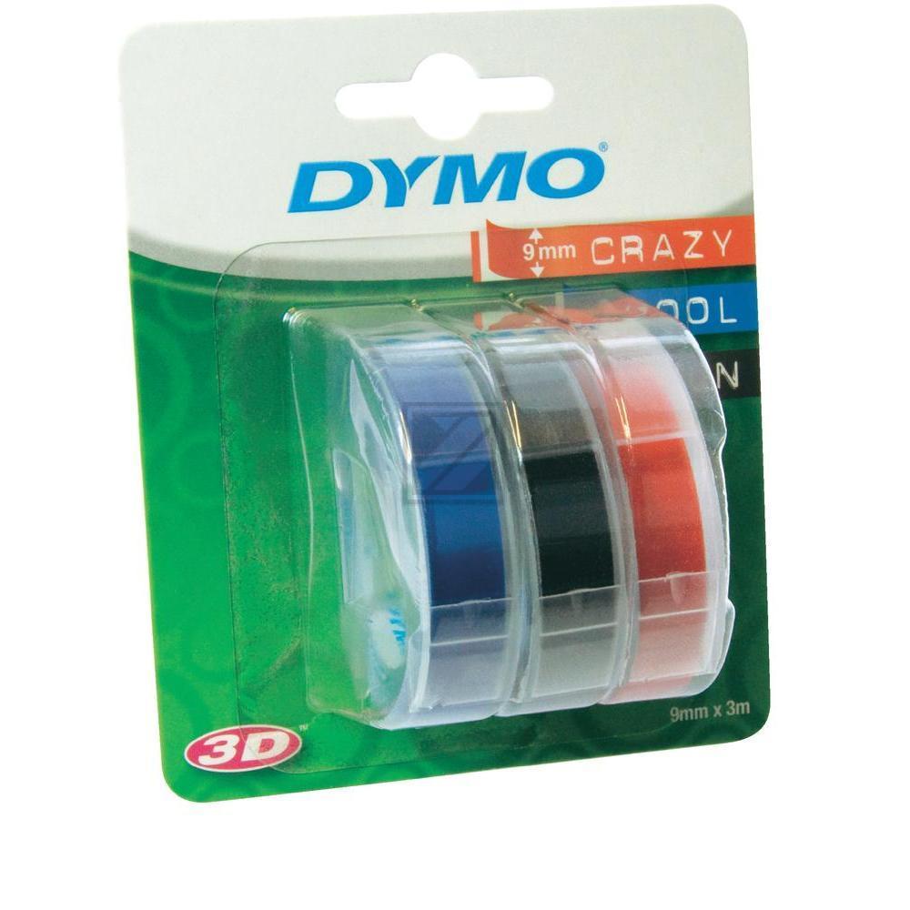 S0847750 DYMO Praegeband (3) 9mm blau rot schwarz 3x3 Meter