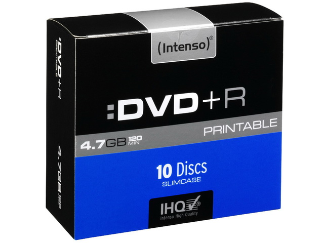 INTENSO DVD+R 4.7GB 16x IW (10) SC 4811652 Slim Case inkjet printable