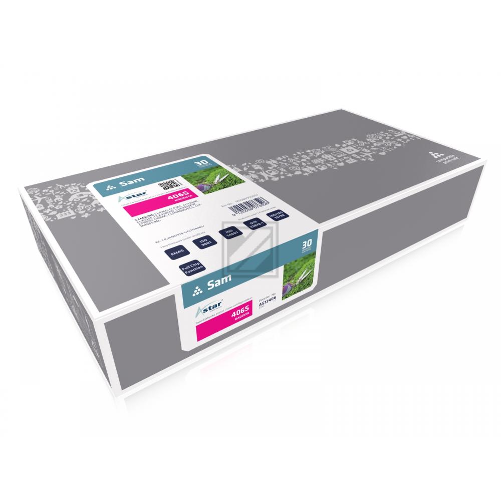 AS12406 ASTAR SAMSUNG CLTM406S CLP Toner magenta rebuilt 1000Seiten Chip