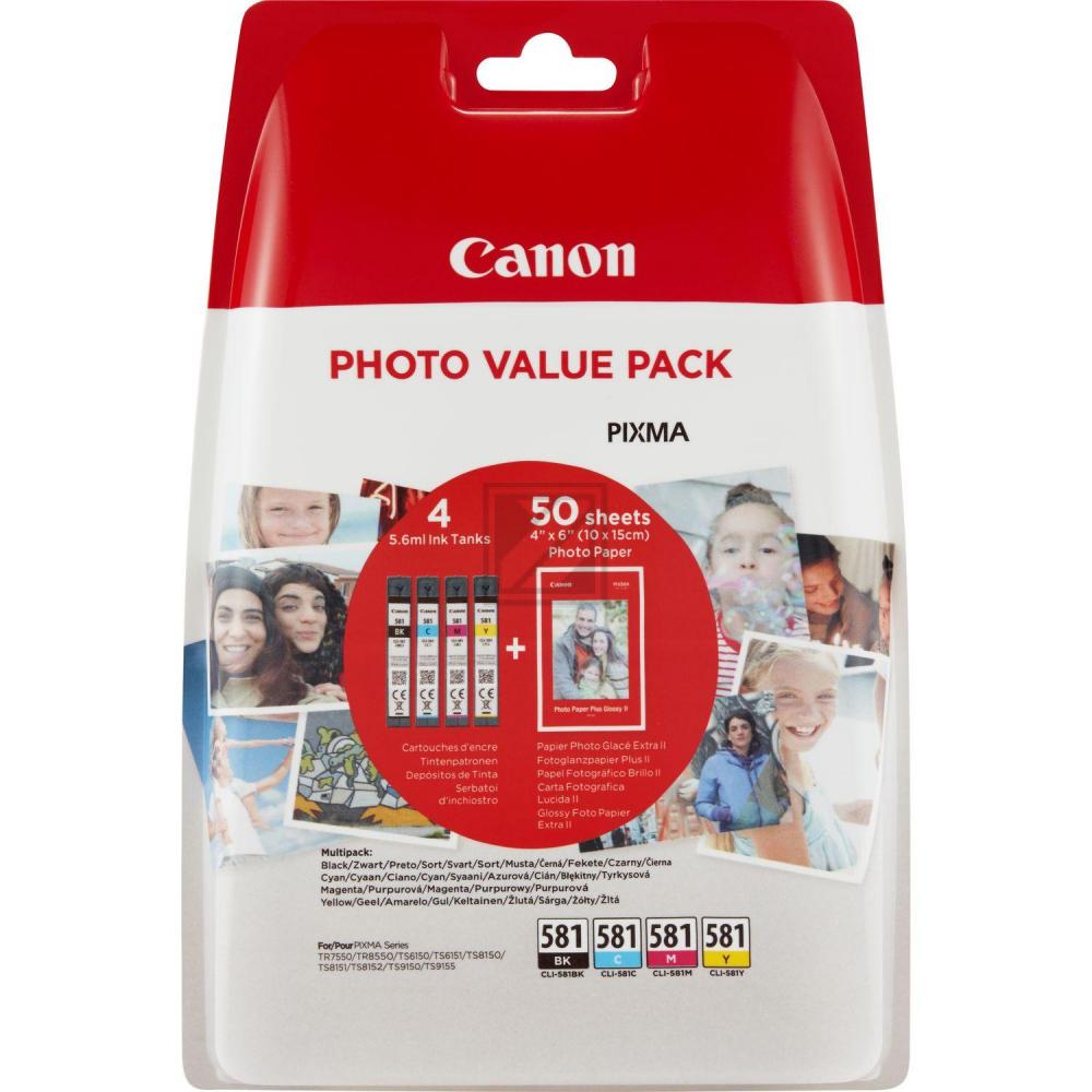 2106C005 CANON CLI581 Nr.581 Pixma TS TR Tinte+Fotopapier (4) cmyk ST w/o SEC