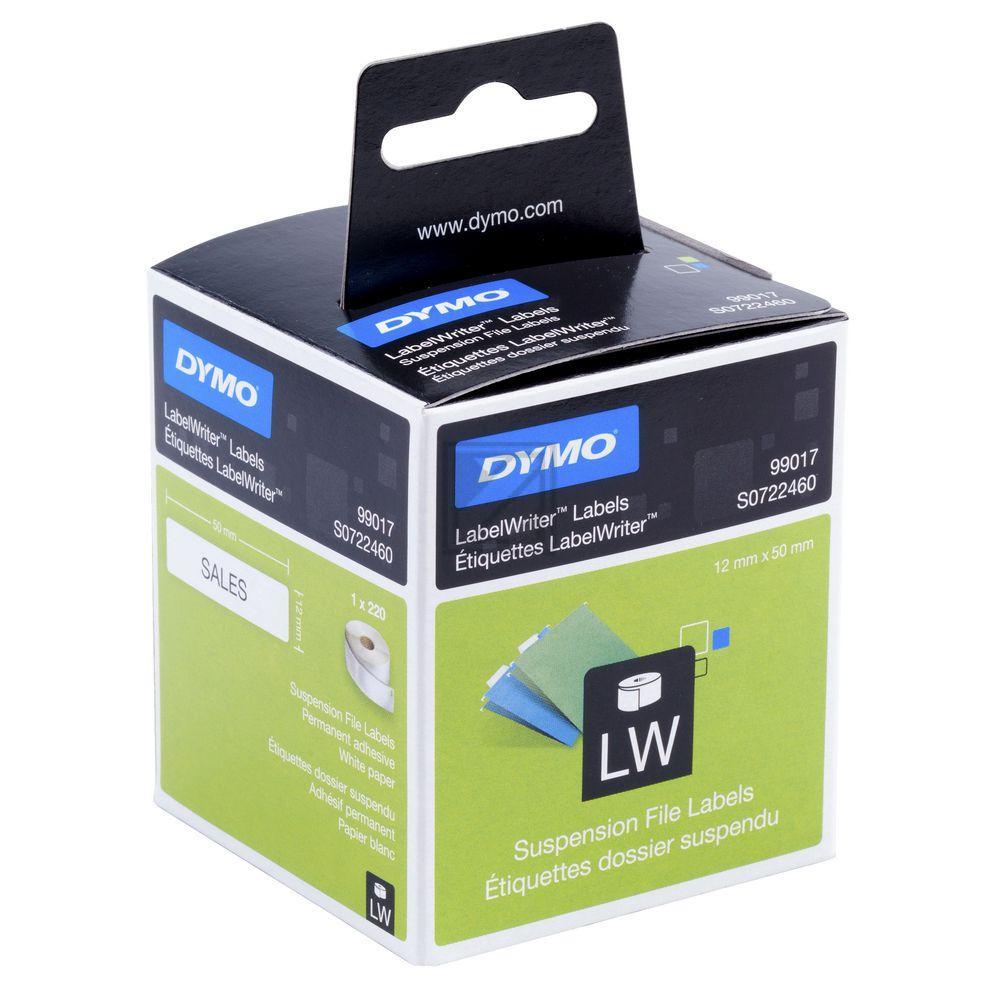 S0722460 DYMO 99017 Haengeregister Etiketten 12x50mm weiss