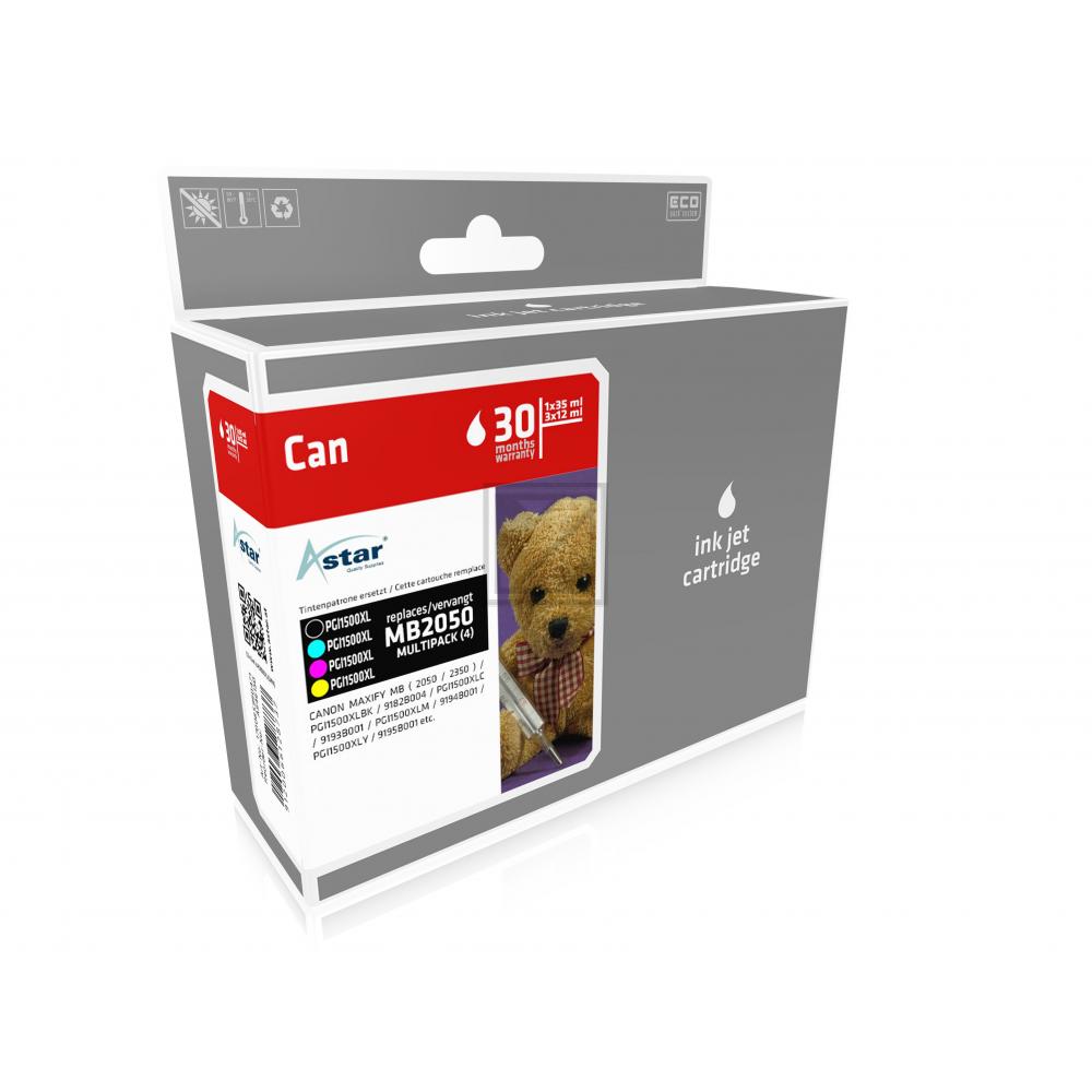 AS46150 ASTAR CANON PGI1500XL MB Tinte (4) cmyk HC rebuilt 1200/1020/780/935