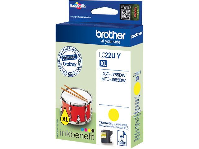 LC22UY BROTHER MFCJ985DW TINTE YELLOW 1200Seiten