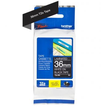 TZE365 BROTHER PT Schriftband 36mm schwarz weiss 8 Meter laminiert