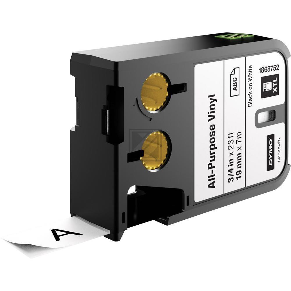 1868752 DYMO XTL Schriftband 19mm schwarz weiss 7 Meter Vinyl