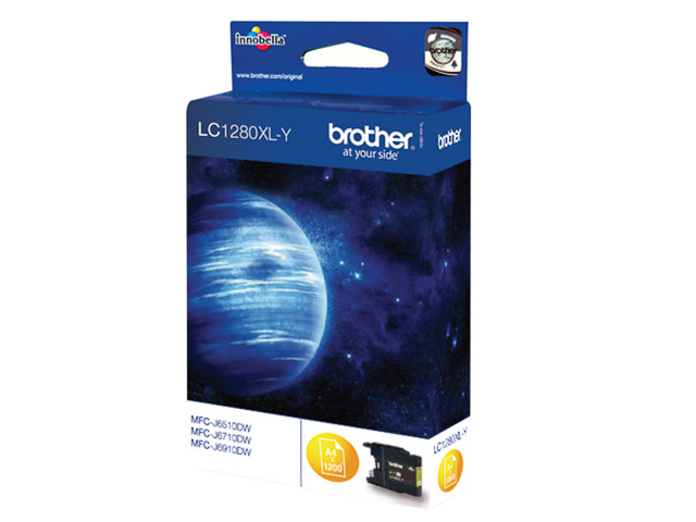 LC1280XLY BROTHER MFCJ6510DW TINTE YE HC 1200Seiten hohe Kapazitaet