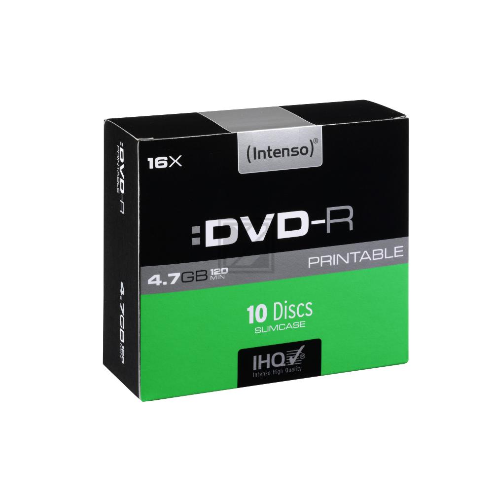 INTENSO DVD-R 4.7GB 16x IW (10) SC 4801652 Slim Case inkjet printable