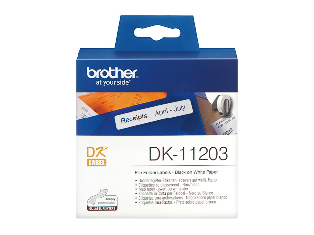 DK11203 BROTHER PT QL550 ETIKETTEN WEISS 300Stk/Rolle 17x87mm