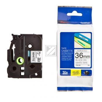 TZE261 BROTHER PT Schriftband 36mm weiss schwarz 8 Meter laminiert